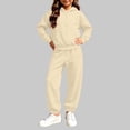 thumbnail image 4 of Ndbuld Boys Girls Full Zip Hoodie Jogger Pants Tracksuit, Casual Solid Color Sweatsuit Outfit with Kangaroo Pocket, 4 of 7