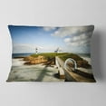 thumbnail image 2 of Designart Cloudy Illa Pancha Lighthouse - Seashore Photo Throw Pillow - 12x20, 2 of 5
