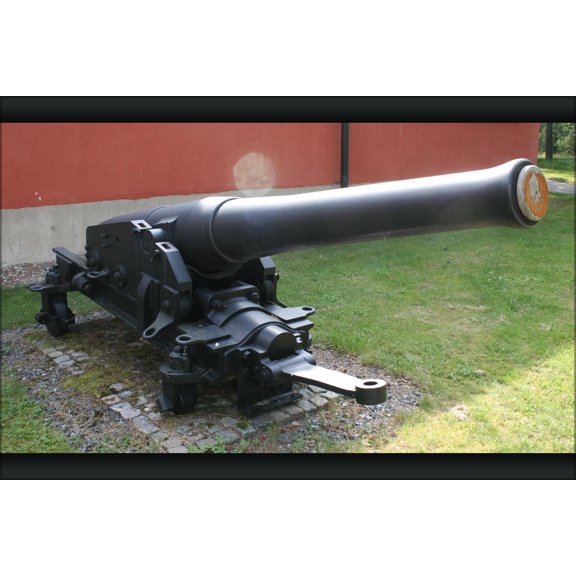 24"x36" Gallery Poster, Historic gun of the Disa or the Rota gunboat in Berga navy base, Sweden
