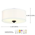 thumbnail image 5 of 11.81" 2-Light Flush Mount Ceiling Light Modern Kitchen Light Fixture with Fabric Shade for Bedroom, Living Room, Dining Room, Hallway, E26, 5 of 8