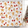 thumbnail image 2 of Christmas Gingerbread Shower Curtain, White Xmas Cute Gingerbread Man House Snowflake Winter New Year Holiday Bathroom Curtain Waterproof Fabric Machine Washable with Hooks, 36" Wx72 L, 2 of 6