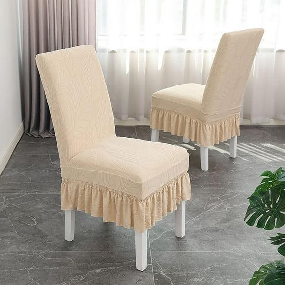 Housse de Chaise de Salle à Manger Élastique Universelle en Jacquard avec Design Jupe pour Hôtel Restaurant et Usage Domestique