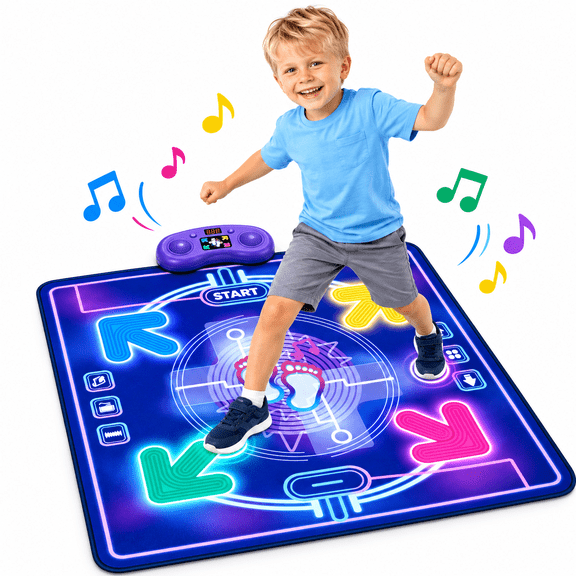 SSLittleminds Bluetooth Dance Mat for Kids, 4 Modes, Light-Up Arrows, Ages 3 
