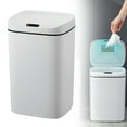 thumbnail image 2 of Ikeay 12L Automatic Motion Sensor Trash Can with Lid, Soft-Close Kitchen Bedroom Garbage Bin, Odor Control, Pp Plastic, Battery Powered, 2 of 9