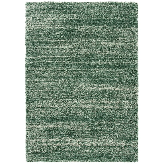SAFAVIEH Hudson Jaden Striped Shag Area Rug, Green/Ivory, 3' x 5'