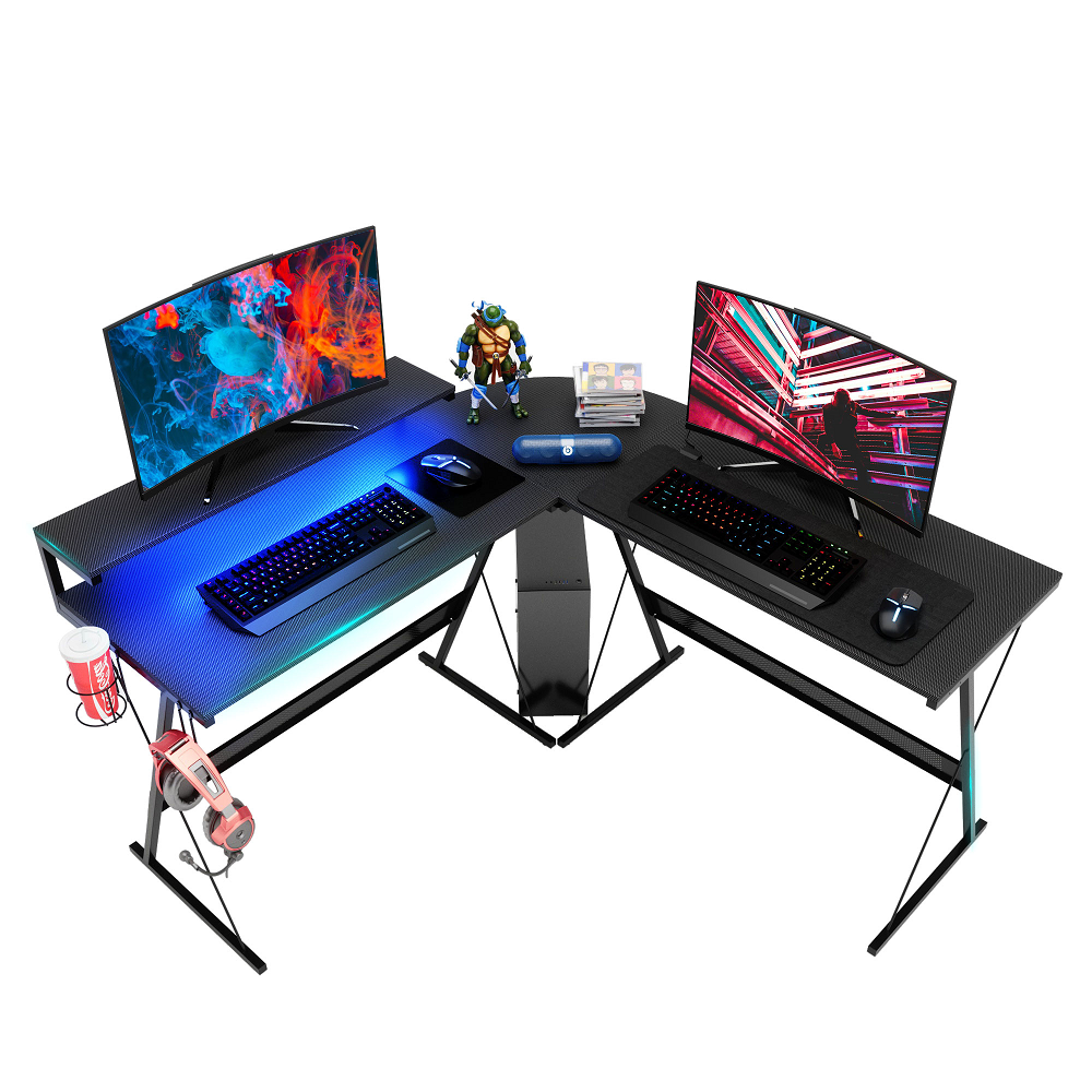 Gaming Desk Computer Desk PC Table Black Grey White CUSTOMISE 4 Top Shapes 