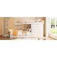 thumbnail image 6 of Full Size Bunk Bed with 2 Large Drawers & 5 Small Drawers, MDF & Solid Wood Construction, Modern Storage Design with Small Wardrobe – White, 6 of 9