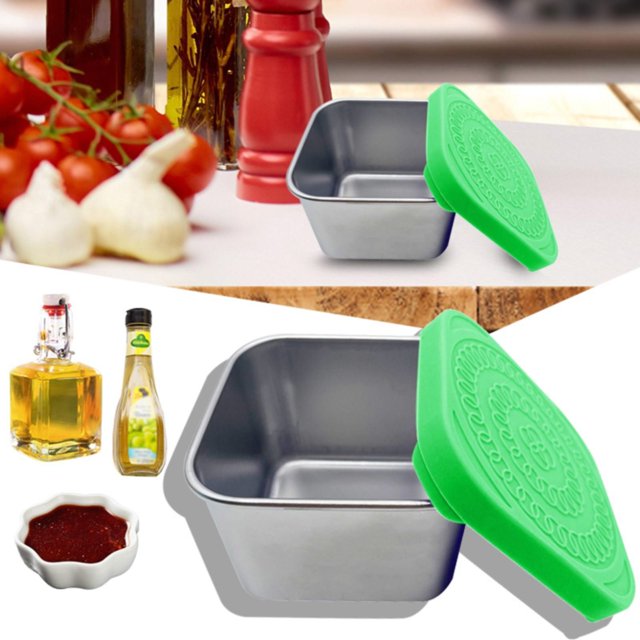 Snack Box Leakproof Small Food Containers With Silicone Lids Stackable Snack Pots For Kids Stainless Steel Snack Containers Lunch Box For Kids School