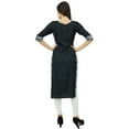 thumbnail image 6 of Bimba Women Black Straight Ladies Kurta With Printed Jacket Kurti Tunic Clothing, 6 of 8