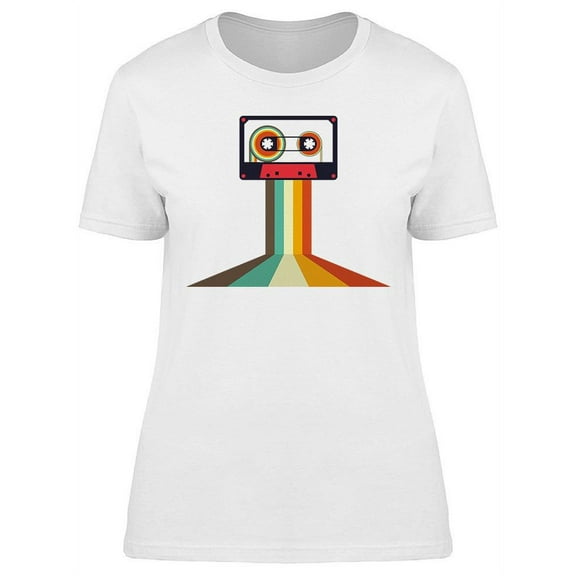 Colorful Retro Cassette T-Shirt Women -Image by Shutterstock, Female 3X-Large