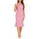 thumbnail image 2 of INSPIRE CHIC Vestido de cuerpo ajustado sin mangas de tweed con cuello barco para mujer en rosa intenso M, 2 of 6