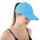 thumbnail image 1 of Gorra de béisbol con cola de caballo cruzada azul ajustable para mujer, gorro de secado rápido con moño alto y desordenado, 1 of 5