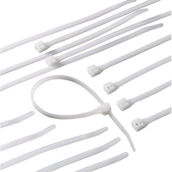 Gardner Bender 46-104 Cable Tie, 4 inch, 18 lb, Electrical Wire and Cord Management, Nylon Zip Tie, 100 Pk, Natural White