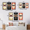 thumbnail image 4 of Designart "Retro Stamp Red Dragonfly Illustration" Animals Dragonfly Framed Wall Art Set Of 3 - Blue Dragonfly Frame Gallery Set For Office Decor, 4 of 6