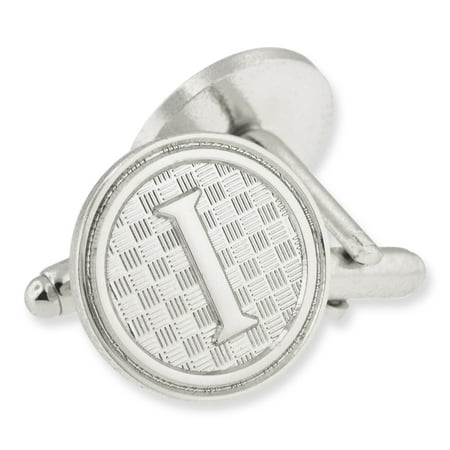 PinMart's Letter Alphabet Initials Cufflink Set - Silver