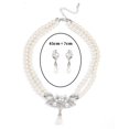 thumbnail image 6 of Ziurtnc 1 Set Bride Necklace Double Layer French Style Vintage Elegant Gift Hypoallergenic High Gloss Faux Pearl Women Earrings Wedding Jewelry, 6 of 7
