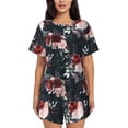 thumbnail image 1 of Fotbe Watercolor Floral Conjunto de Pijama Estampado para Mujer, 2 Piezas, Ropa de Dormir con Camiseta de Manga Corta y Shorts Suaves-Large, 1 of 6