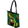 thumbnail image 3 of Frog Canvas Leather Mix Tote Bag with Twill, Sponge, and Jeanette Material | 30x10.5x39cm/11.8x4.1x15.4in Size, 3 of 5