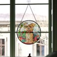 thumbnail image 3 of Office Party Gift - Yorkie Dog Christmas Stained Glass Hanging Ornament - Classic Red Plaid Holiday Tree Decoration, Gift for Mom, Dad, Friends, Family, 3 of 3