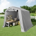 thumbnail image 5 of Homall 8X8 ft Storage Tent Outdoor Portable Shelter Shed for Motorcycle, Waterproof and UV Resistant, Anti-Snow Carport with Rolled up Zipper Doors and Vents,Gray, 5 of 9
