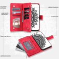 thumbnail image 2 of Dteck Samsung Galaxy S20 FE (Fan Edition) Case, Folio Case Embossed PU Leather Zipper Pocket Credit Card Holder Wallet Phone Case with Wrist Strap for Samsung Galaxy S20 FE 5G / 4G,Red, 2 of 5