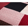 thumbnail image 3 of Chezmoi Collection 3-Piece Plaid Cotton Patchwork Quilt Reversible Lightweight Bedspread Set, King Size, 3 of 8