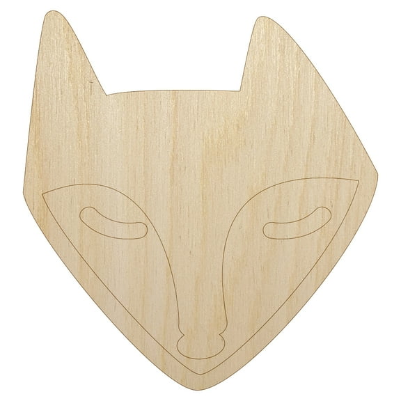 Resting Fox Face Wood Shape Unfinished Piece Cutout Craft DIY Projects - 6.25 Inch Size - 1/4 Inch Thick