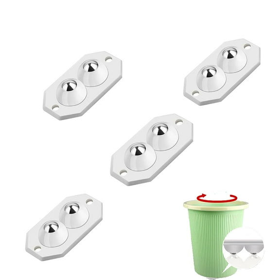 Mini Caster Wheels,Mini Caster Wheels for Appliances,Cricut Wheels,Adhesive Wheels,Self Adhesive Caster Wheels for Box Furniture 4PCS(White Double Bead)
