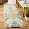 thumbnail image 3 of SAFAVIEH Wyndham Donella Geometric Wool Area Rug, Blue/Ivory, 7' x 7' Square, 3 of 10