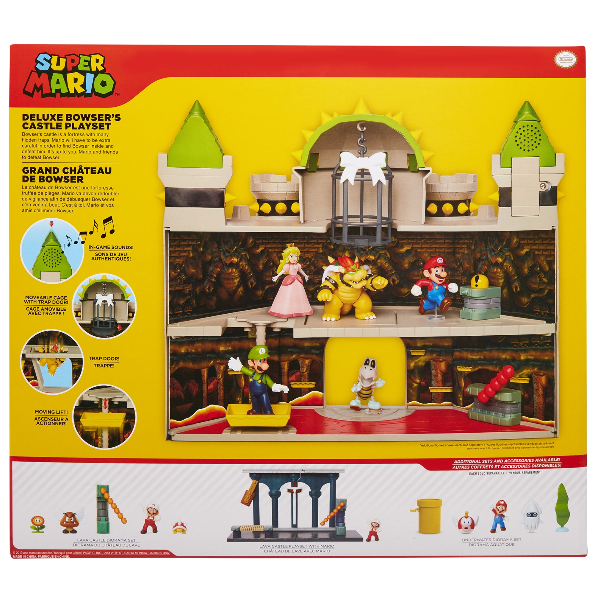 super mario deluxe bowser's castle playset