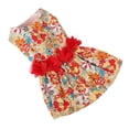 thumbnail image 3 of Vestido floral para perro con estampado de flores de colores, suave, para niñas, para cachorros, perros pequeños, gatos, bodas, San Valentín, uso diario, tallas S, 3 of 14