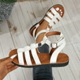 thumbnail image 6 of Viluyesy Women's Gladiator Sandals, Adjustable Buckle Open Toe Wide Width Spring Summer Fashion Flat Shoes White, 6 of 8