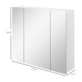 thumbnail image 3 of Wall Mounted Mirror Cabinet, Bathroom Storage 3 Door, White Medicine Cabinet with Adjustable Shelves, Over Sink Organizer, 3 of 9