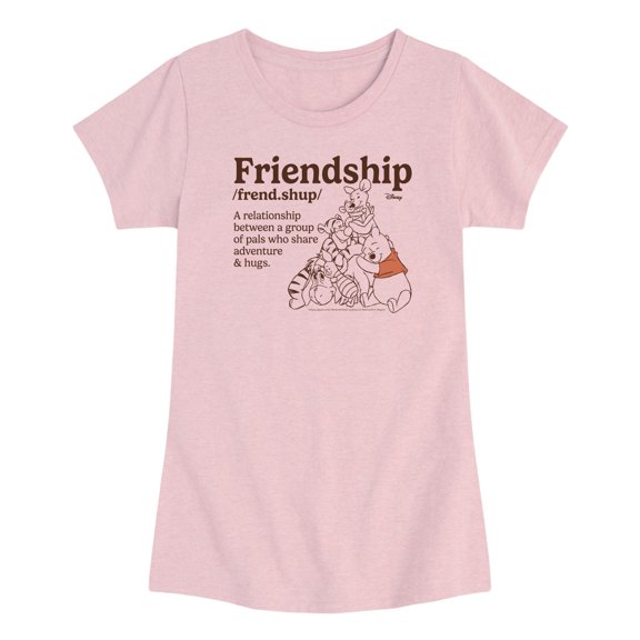 Winnie the Pooh - Friendship Definition - Toddler Girls Fitted Short Sleeve T-Shirt