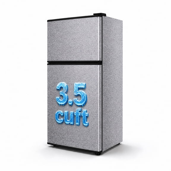 Fridgr 3.5 Cu.Ft. Refrigerator with Freezer Double Door Fridge | 5 Adjustable Thermostat, Large Capacity, Reversible Door Swing, Refrigerator for Apartment, Office, Dorm, Black(BD75)