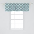 thumbnail image 2 of Ambesonne Circle Pattern Window Valance, Wavy Strokes Ethnic, 54" X 18", Petrol Blue Cream, 2 of 3
