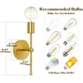 thumbnail image 7 of Wall Sconces 2 Pack Modern Wall Lighting Hardwired Gold Wall Lamp with Metal Column Stand for Bedroom, Living Room, Bathroom, 7 of 7