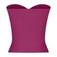 thumbnail image 6 of Njagoc3 2025 Summer Women’s Solid Color Strapless Bandeau Ribbed Knit Fitted Casual Top – Everyday Wardrobe Staple, 6 of 6