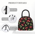 thumbnail image 5 of Defioc Sweet Red Cherry Print LunchBag for Women and Men - Leakproof Cooler Tote Bag Organizer - Reusable Lunch Box for Office/Picnic/Hiking/Beach, 5 of 6