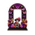 thumbnail image 3 of Dia De Los Muertos Altar Wooden Picture Frames,2026 Mexican Day of The Dead Ofrenda Decor Sugar Skull Photo Frame Tabletop Memorial Home Ornament Style D, 3 of 6
