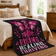 thumbnail image 6 of Rising Healing Thriving Phoenix Butterfly Breast Cancer Awareness, Dramatic Artistic Scene, Warm Flannel Blanket for Living Room and Bedroom, Art Lovers Valentine's Day Gift, Artistic Home Decor, 6 of 7