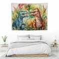 thumbnail image 3 of FUMJ Tapestry Watercolor Stegosaurus Green Floral Decorations Hand Animals Creature Wildlife Tree Nature Jungle Wall Tapestry Beach Tapestry for Bedroom Decor, 3 of 7