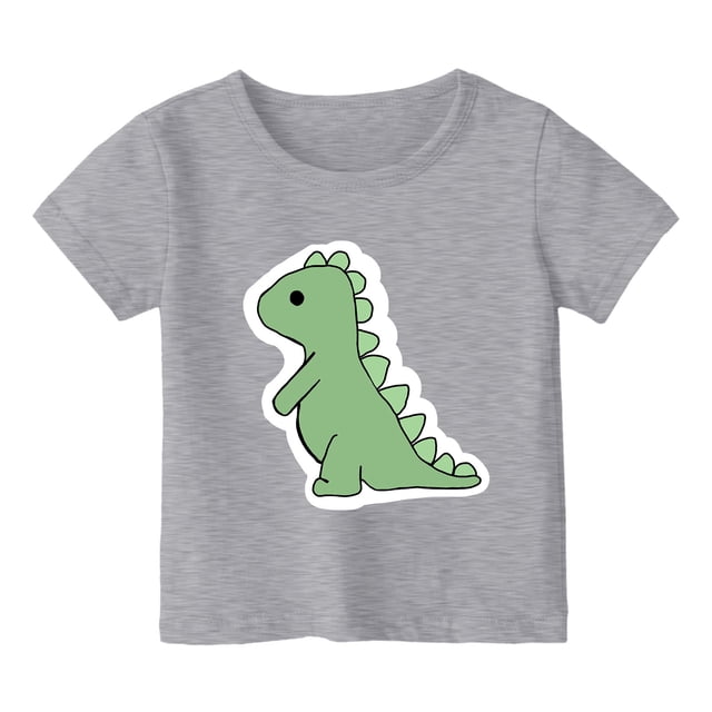 MEZZALL T-Shirts d'Été pour Enfants Col Rond Imprimé Dinosaure Manches Courtes T-Shirts 10-11 Ans Coupe Décontractée pour Bébé