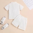 thumbnail image 4 of TOWED22 Toddler Baby Boy Summer Clothes Set Boys Summer Outfits Short Sleeve Dinosaur T-Shirt & Shorts Set 2Pcs(White,12-18 M), 4 of 9