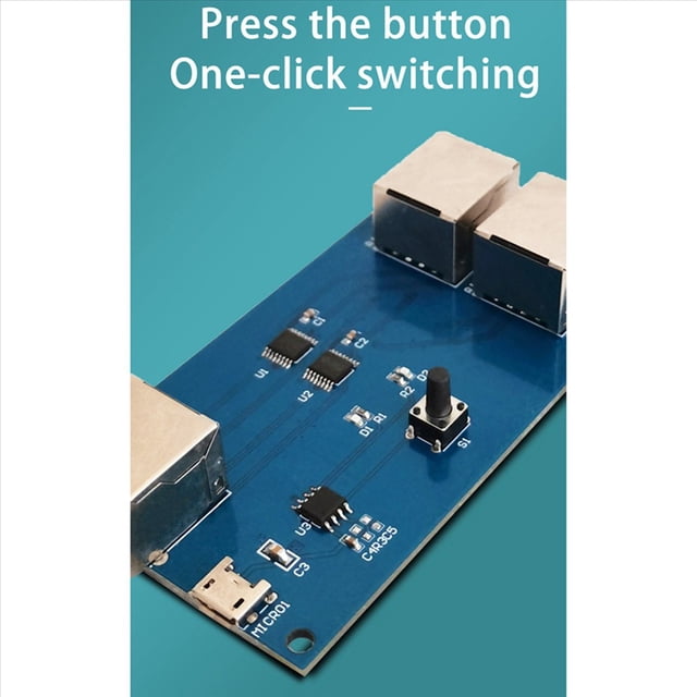 2X Gigabit Ethernet Port Switcher Internal/External Switcher Network Cable Broadband 2-in-1-Out Distributor Module