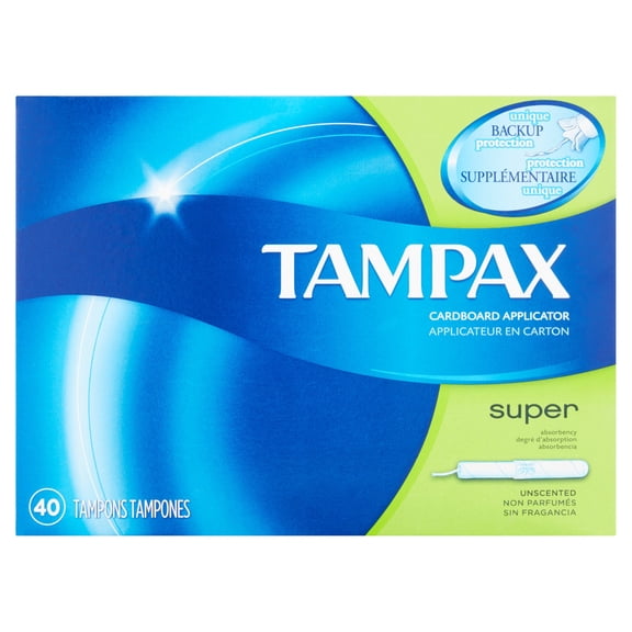 Tampax Tampons with Cardboard Applicator, Super, 40 Ct
