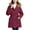 Wine, variant on Inleife Winter Coats for Women Women Solid Color Rain Jacket Outdoor Hooded Windproof Loose With Pocket Coat