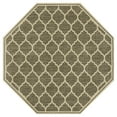 thumbnail image 3 of JONATHAN Y SANTA MONICA 5' Octagon Area Rug, Trebol Moroccan Trellis Textured Weave - Brown/Beige, SMB109A-5TGN, 3 of 5