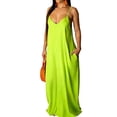 thumbnail image 3 of OVAFBAU Summer Dresses for Women Boho Print Sleeveless V Neck Backless Ankle Length Beach Vacation Dress Summer Outfits, 3 of 7