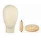 thumbnail image 3 of Cabeza de maniquí sin rostro, sombrero, exhibición de joyas con madera desmontable para instalar base de grano de madera, 3 of 9